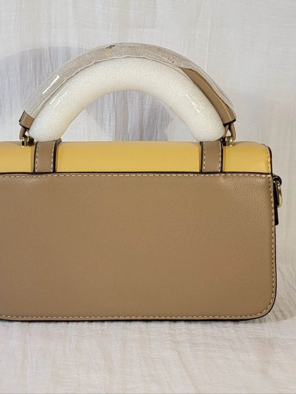 Robo & Tifeni Yellow And Khaki Structured Satchel Crossbody Bag NWT